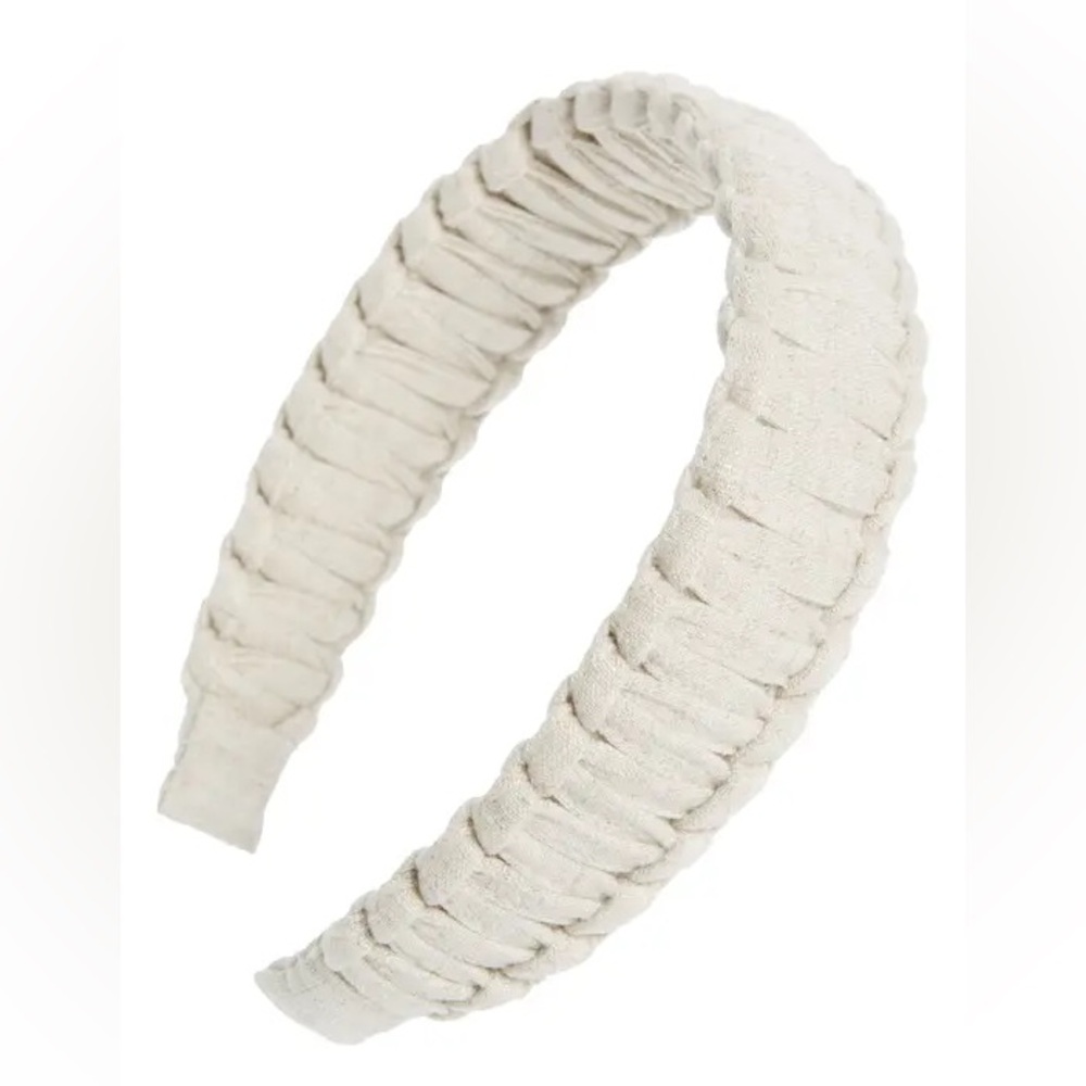 Madewell Linen Macrame Headband in Antique Cream